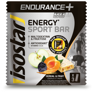 ISOSTAR Endurance+ Energy Sport Bar Cereal & Fruit 3 Pack